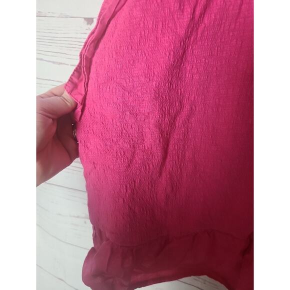 Terra & Sky Hot Pink Knit Tank Guaze Top with Tie Shoulder Womans Plus Size 4X - Picture 4 of 7